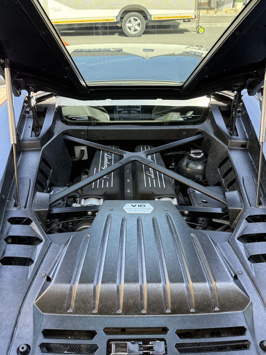 Lamborghini V10 engine bay cleaned and detailed by LS Detailing