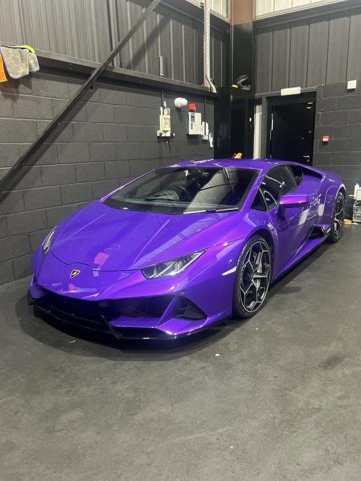 Purple Lamborghini Huracán EVO detailed by LS Detailing